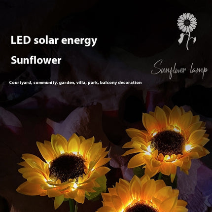 2 Pack Solar Sunflower Lights Waterproof Outdoor Garden Lights for Patio Yard Pathway Decor