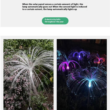3 Pack Solar Outdoor Lights Waterproof Changing Jellyfish Solar Flower Lights for Yard Garden Decor