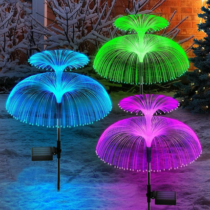 3 Pack Solar Outdoor Lights Waterproof Changing Jellyfish Solar Flower Lights for Yard Garden Decor