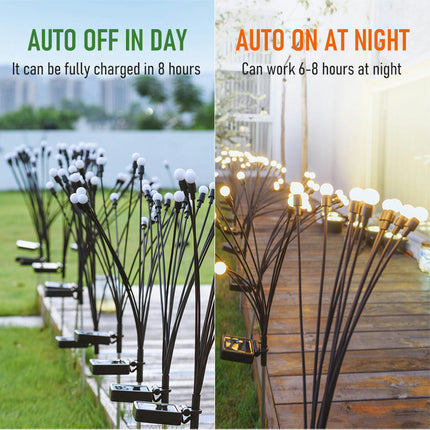 4-Pack Solar Garden Lights LED Firefly Lights Outdoor Waterproof Solar Lights for Garden Decorations