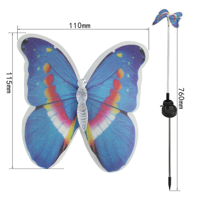 4 Pack Solar Butterfly Lights Yard Decorations Multi-Color LED Outdoor Light Stakes Yard Lights