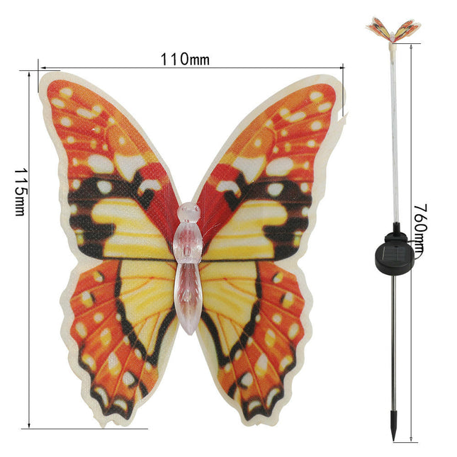 4 Pack Solar Butterfly Lights Yard Decorations Multi-Color LED Outdoor Light Stakes Yard Lights