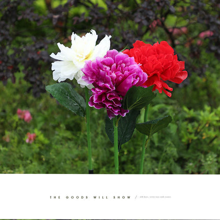 2 Pcs Solar Outdoor Lights Peony Flowers Decorative Solar Lights for Outside Garden Decor