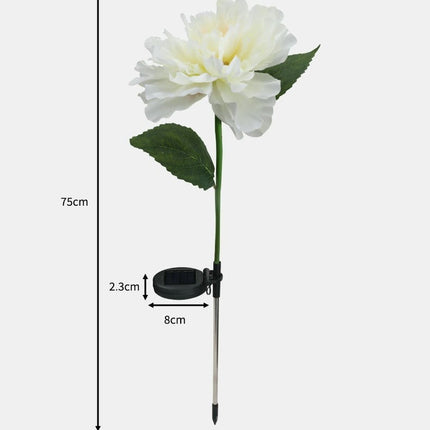 2 Pcs Solar Outdoor Lights Peony Flowers Decorative Solar Lights for Outside Garden Decor