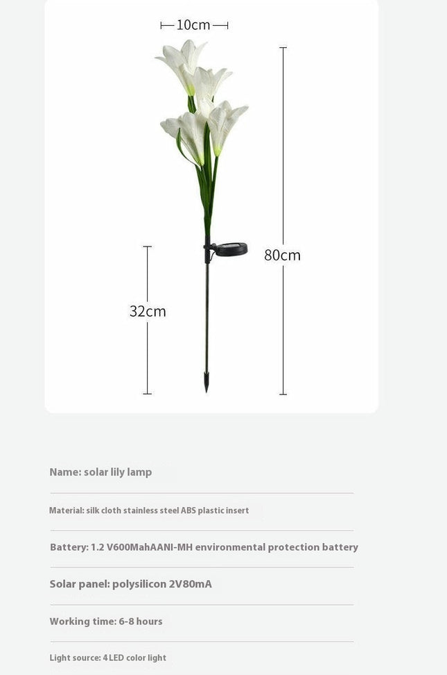 Solar Lights Outdoor Garden Lily Flowers Solar Lights for Outside Yard Patio Decor