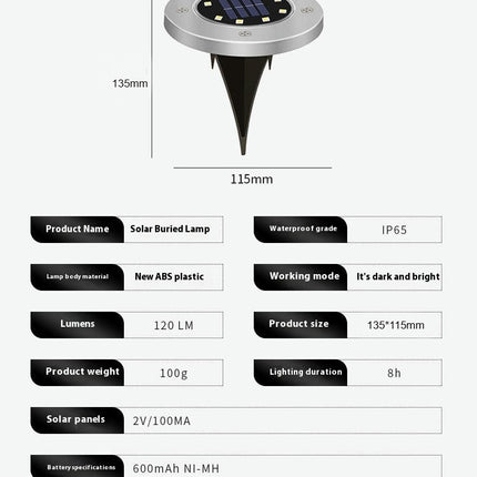 Outdoor Waterproof Solar Garden Lights In-Ground Lights for Garden Decor Yard Driveway Walkway