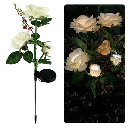 2 Pack Solar Lights Outdoor Rose Flowers Waterproof Landscape Lights for Garden Decor