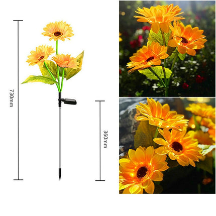 Solar Lights Outdoor Sunflower Waterproof Solar Lights for Garden Patio Yard Decor