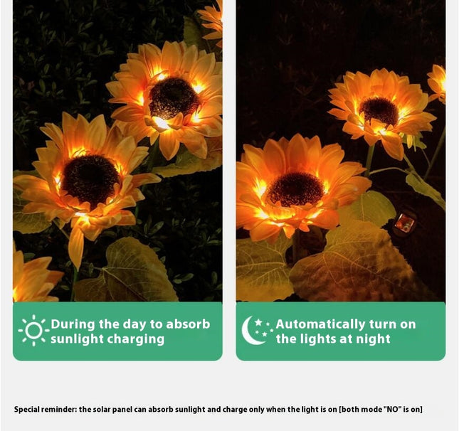 Solar Lights Outdoor Sunflower Waterproof Solar Lights for Garden Patio Yard Decor
