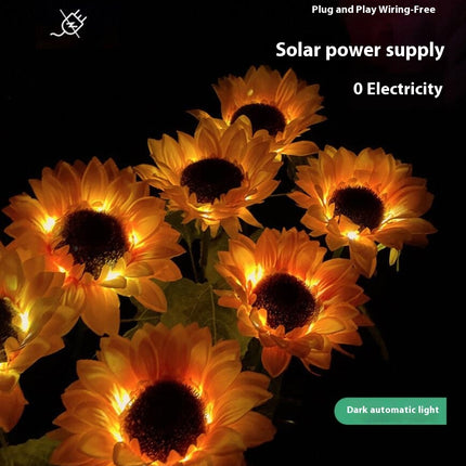 Solar Lights Outdoor Sunflower Waterproof Solar Lights for Garden Patio Yard Decor
