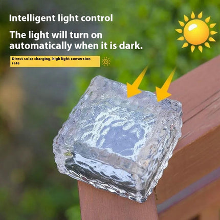 2 Pack Solar Brick Lights Outdoor Solar Lights for Pathway Patio Walkway Backyard Decor
