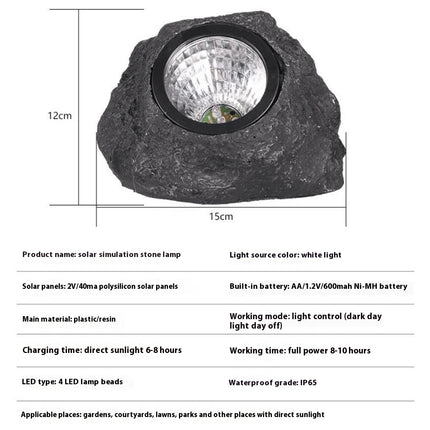 2 Pack Solar Rock Lights Solar Spot Lights Outdoor Waterproof Solar Lights for Paths Yards Patios