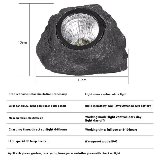 2 Pack Solar Rock Lights Solar Spot Lights Outdoor Waterproof Solar Lights for Paths Yards Patios