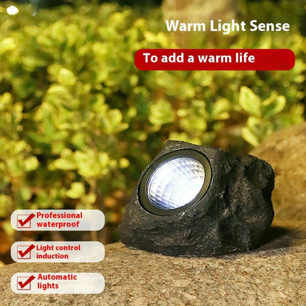 2 Pack Solar Rock Lights Solar Spot Lights Outdoor Waterproof Solar Lights for Paths Yards Patios