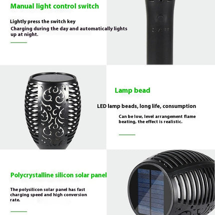 4 Pack Solar Torch Lights Outdoor Flickering Flame Waterproof Lights for Yard Patio Lawn Decor