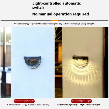 6 Pack Solar Deck Fence Light Outdoor Waterproof Wall Lamp LED Light for Yard Garden Decor