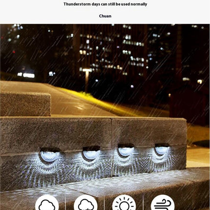 6 Pack Solar Deck Fence Light Outdoor Waterproof Wall Lamp LED Light for Yard Garden Decor