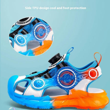 Boys Sandals Closed Toe Hiking Outdoor Faux Leather Sport Sandal