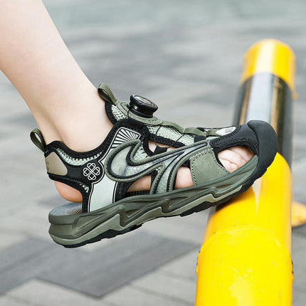 Kids Boys Summer Outdoor Beach Sports Faux Leather Closed Toe Sandal