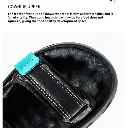 Kids Boy Open Toe Faux Leather Sandals Summer Hollow Out Simple Beach Shoes