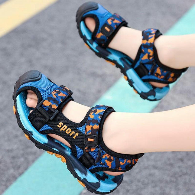 Summer Kid Boys Open Toe Adjustable Strap Fashion Outdoor Sandals