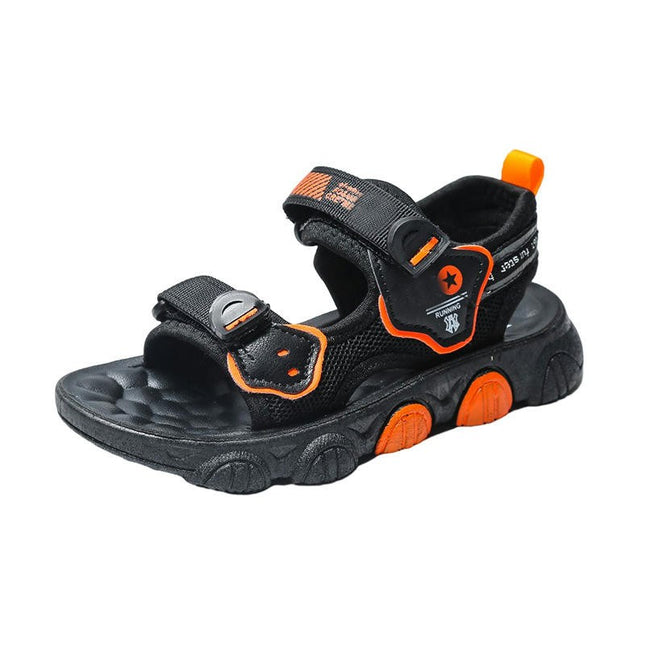 Kids Sandal Adjustable Strap Open Toe Faux Leather Sport Sandals for Boys