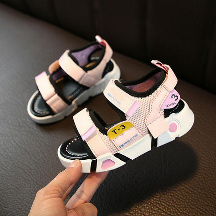 Kids Sandals Boys Open Toe Outdoor Summer Sport Faux Leather Sandals