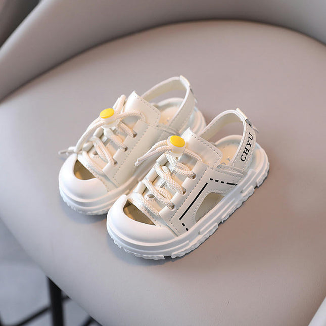 Summer Faux Leather Sandals Outdoor Athletic Strap Closed Toe for Boys