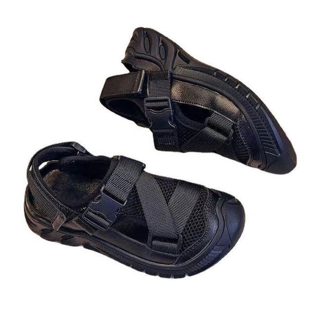 Toddler Boys Closed Toe Beach Sandals Anti Slip Faux Leather Summer Shoes