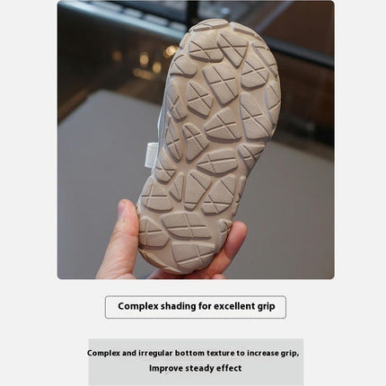 Summer Sole Light And Childrens Boys Fashion Personality Faux Leather Beach Sandals
