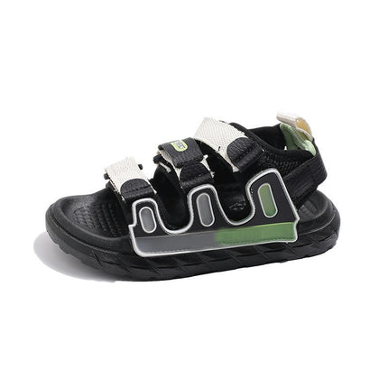 Kids Boys Sandals for Summer Beach Casual Open Toe Athletic Faux Leather Sandals