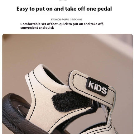 Summer Kids Boys Sandals Open Toe Outdoor Casual Faux Leather Sandals