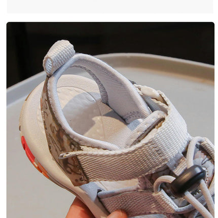 Boys Open Toe Sandals Outdoor Hiking Adjustable Faux Leather Sport Sandals
