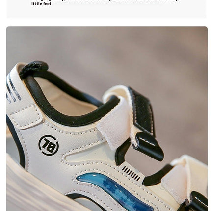 Children Boys Soft Sole Open Toe Sports Faux Leather Beach Sandals
