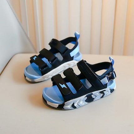 Fashion Toddler Open Toe Summer Sandals For Boys Faux Leather Sandals