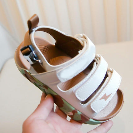 Fashion Toddler Open Toe Summer Sandals For Boys Faux Leather Sandals