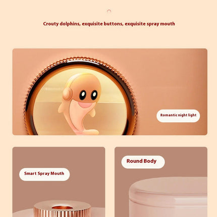 Little Dolphin Humidifier USB Silent Bedroom Cute Desktop Mini Water Replenishing Humidifier
