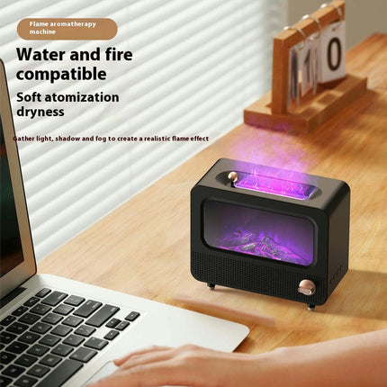 Simulated Flame Humidifier Home Bedroom Bass Colorful Atmosphere Light Aromatherapy Machine