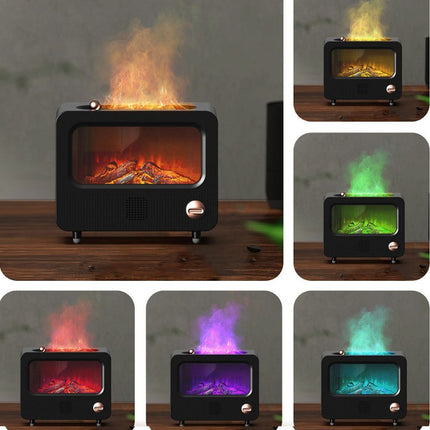 Simulated Flame Humidifier Home Bedroom Bass Colorful Atmosphere Light Aromatherapy Machine