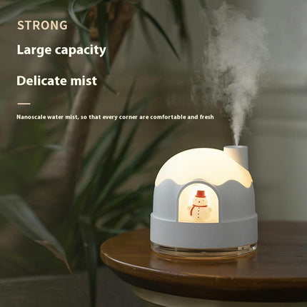 Cute Silent Snow House Night Light Humidifier USB Small Desktop Home Mini Air Humidifier