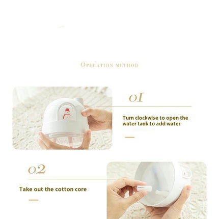 Cute Silent Snow House Night Light Humidifier USB Small Desktop Home Mini Air Humidifier