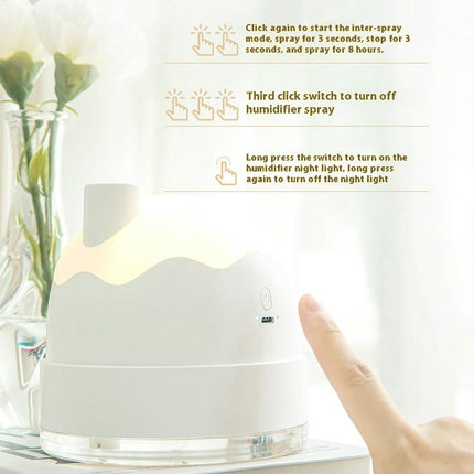 Cute Silent Snow House Night Light Humidifier USB Small Desktop Home Mini Air Humidifier