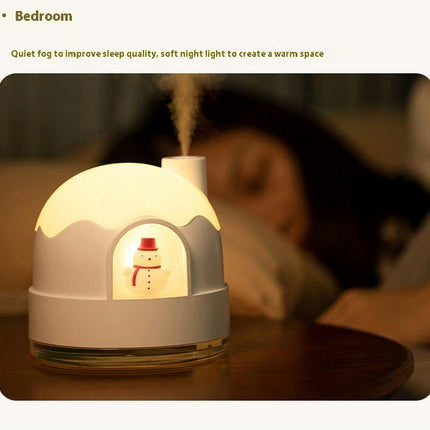 Cute Silent Snow House Night Light Humidifier USB Small Desktop Home Mini Air Humidifier