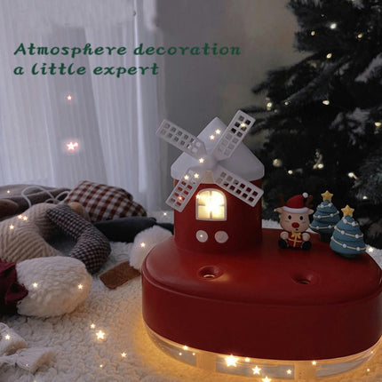Christmas Windmill Music Box Humidifier Dual-Spray Wireless Mini Desktop Cute Pet Air Humidifier