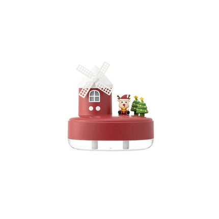 Christmas Windmill Music Box Humidifier Dual-Spray Wireless Mini Desktop Cute Pet Air Humidifier