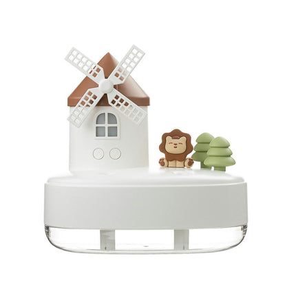 Christmas Windmill Music Box Humidifier Dual-Spray Wireless Mini Desktop Cute Pet Air Humidifier