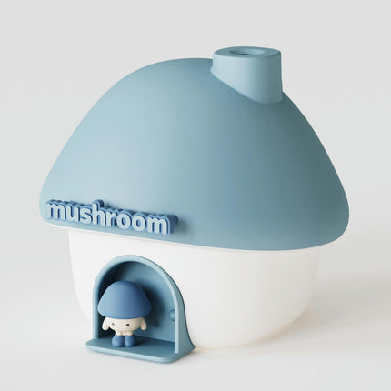 Cute Mushroom House Humidifier, USB Rechargeable Mini Portable Air Humidifer with Night Light
