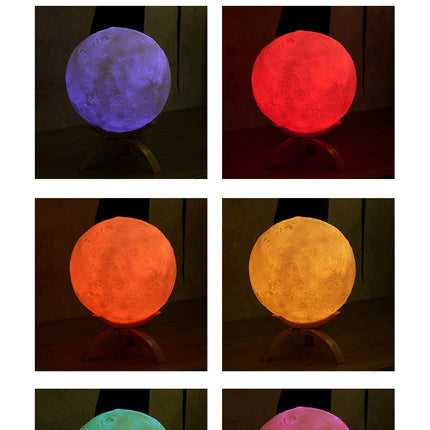 Water Planet Humidifier USB Charging Desktop Colorful Starry Sky Rotating Three-Spray Moon Humidifier