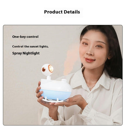 Sunset Light Humidifier USB Desktop Silent Atmosphere Sunset Light Astronaut Humidifier