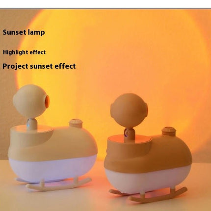 Sunset Light Humidifier USB Desktop Silent Atmosphere Sunset Light Astronaut Humidifier
